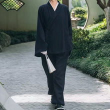 Load image into Gallery viewer, Wudang Practice Sanqing Collar Wide Sleeves Taoist Robe
