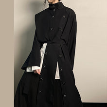 Load image into Gallery viewer, Black Windbreaker Draped Loose Jacket
