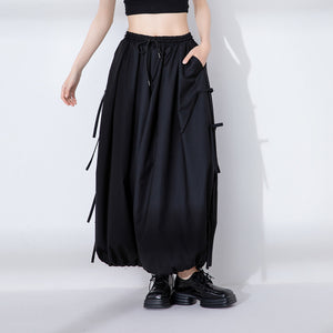 Casual Loose Tie Pleated Pants