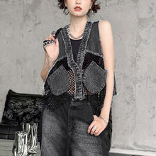 Load image into Gallery viewer, Mesh Short Denim Vest
