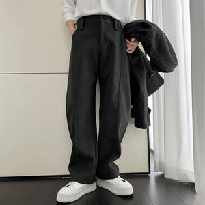 Straight Wide-leg Woolen Thickened Scimitar Pants