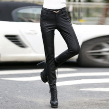 Load image into Gallery viewer, Tight PU Leather High Waist Black Skinny Pants
