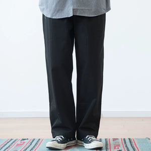 Japanese Retro Solid Loose Straight Trousers