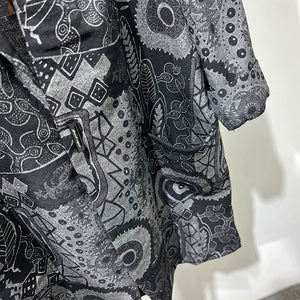 Irregular Printed Three-quarter Sleeve Shirt