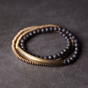 Retro Multi-layer Volcanic Stone Bracelet