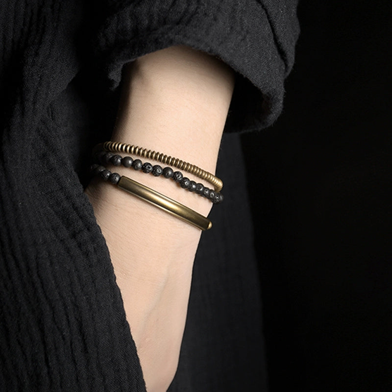 Retro Multi-layer Volcanic Stone Bracelet