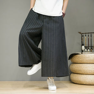 Vintage Striped Straight Wide Leg Pants