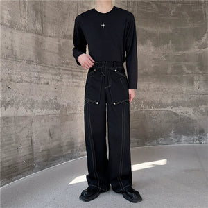 Exposed Line Structure Multi-layered Trousers