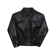 Load image into Gallery viewer, Casual Lapel Vintage Metal Button Leather Jacket
