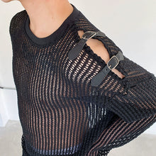 Load image into Gallery viewer, Mesh Cutout Off-shoulder Shirt
