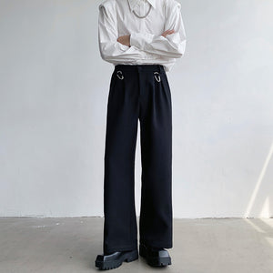 Drape Casual High-Rise Straight Suit Pants