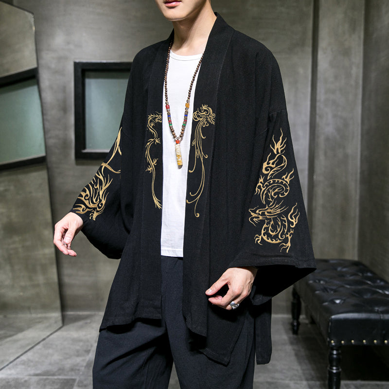 Dragon Embroidered Hanfu Cropped Cardigan