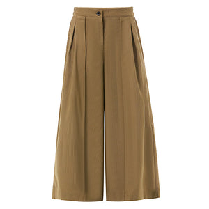 Pleated Striped Wide Leg Pants