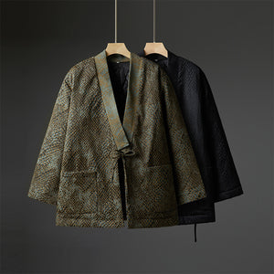 General Python Pattern Jacquard Cardigan Zen Taoist Robe