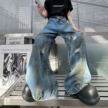 Load image into Gallery viewer, Retro Ripped Backwards Jeans
