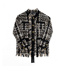 Load image into Gallery viewer, French Wool Fringed Shoulder Padded Jacket
