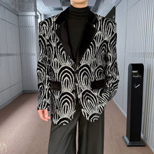 Load image into Gallery viewer, Stage Party Sequined Velvet Lapel Blazer
