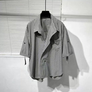 Striped Shirt Irregular Shirt