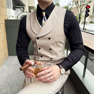 Slim Fit Double Breasted Suit Vest