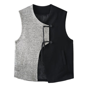 Contrast Color Irregular Vest