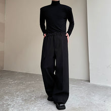 Load image into Gallery viewer, Straight Leg Belted Draped Suit Trousers
