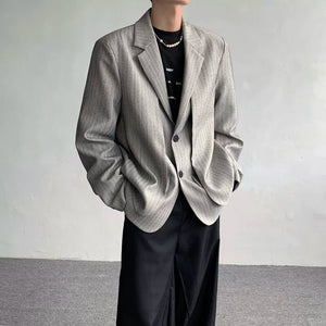 Fake Two-piece Shoulder-padded Suit Jacket