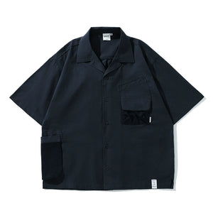 Contrast Pocket Cotton Cuban Collar Shirt