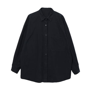 Loose Solid Color Long-sleeved Shirt