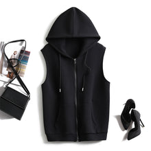 Load image into Gallery viewer, Hooded Cotton Solid Color Vest Jacket
