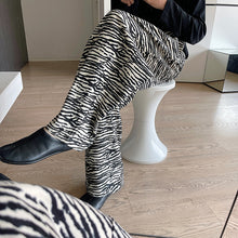 Load image into Gallery viewer, Wide-leg Tiger Print Loose Straight Suit Trousers
