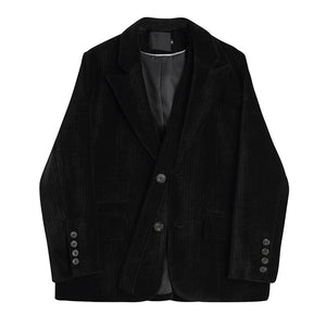 Black Corduroy Padded Blazer