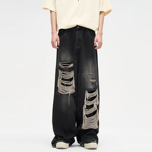 Ripped Loose Straight Pants