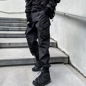 Black Multi-pocket Functional Pants