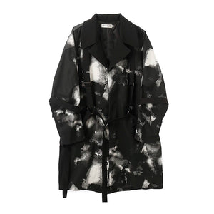 Dark Mid-Length Ink-Dyed Tie Coat