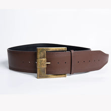 Load image into Gallery viewer, Cowhide Extra Wide Metal Buckle Belt
