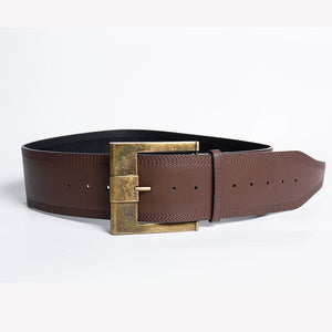 Cowhide Extra Wide Metal Buckle Belt