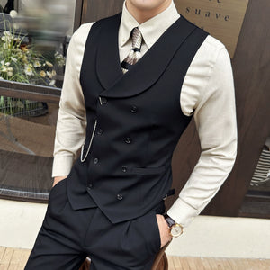 Slim Fit Double Breasted Suit Vest