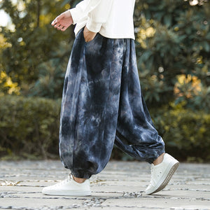 Ink Tie-Dyed Casual Pants Loose Bloomers Harem Pants