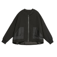 Load image into Gallery viewer, Black Loose Ruffle Long Sleeve Short Jacket
