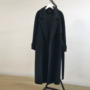 Black Woolen Loose Coat