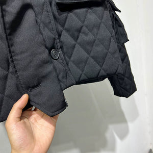 Winter Pocket Cropped Lapel Thickened Jacket