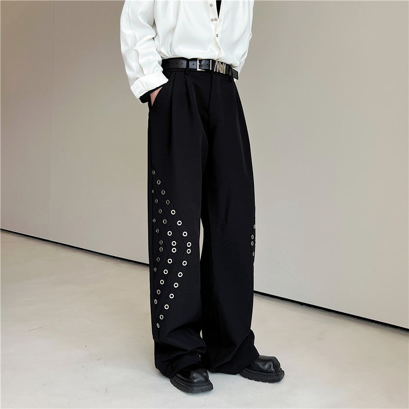 Rivet Design Wide-leg Casual Pants