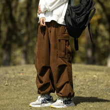 Load image into Gallery viewer, Japanese Retro Loose Corduroy Pocket Pants
