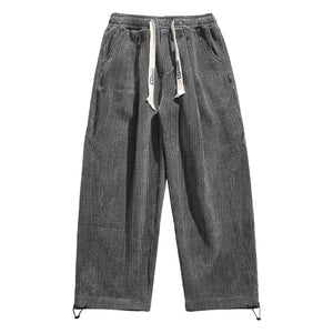 Straight Loose-fitting Corduroy Trousers