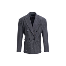 Load image into Gallery viewer, Striped Loose Double-breasted Suit Jacket
