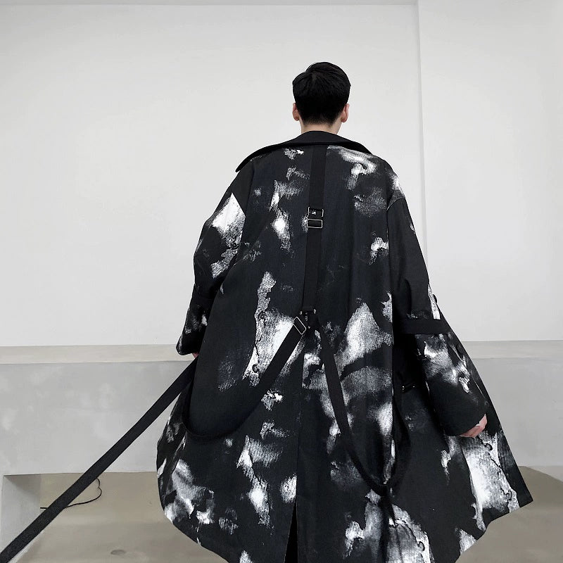 Dark Mid-Length Ink-Dyed Tie Coat