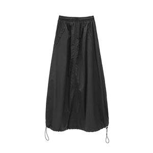 Black Adjustable Drawstring Skirt