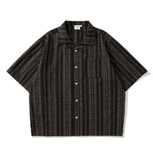 Load image into Gallery viewer, Colorblock Striped Cuban Collar Shirt
