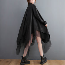 Load image into Gallery viewer, Loose Fake Two-piece Irregular Splicing Mesh Shirt Dress
