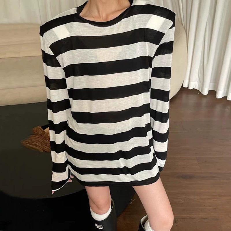 Striped Loose Thin Long Sleeves